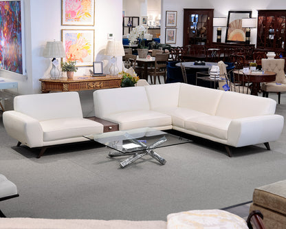 Roche Bobois White Leather Two-Piece Sectional