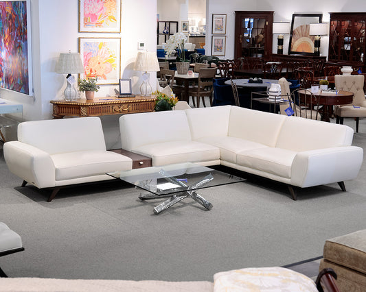 Roche Bobois White Leather Two-Piece Sectional