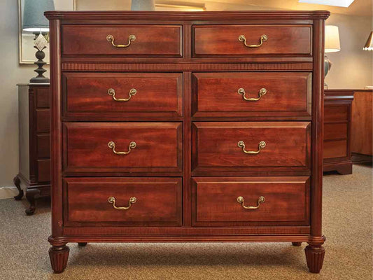 Cherry Double Bow Front Chest in Cinnamon Finish