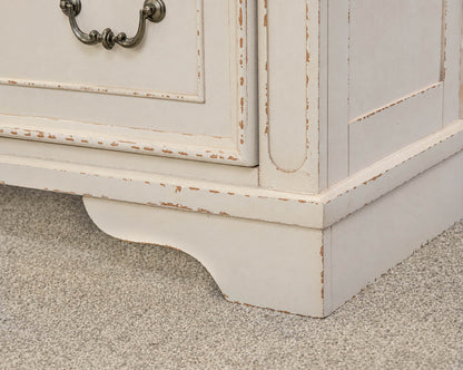 Eridani 7 Drawer Dresser in Distressed Parchment