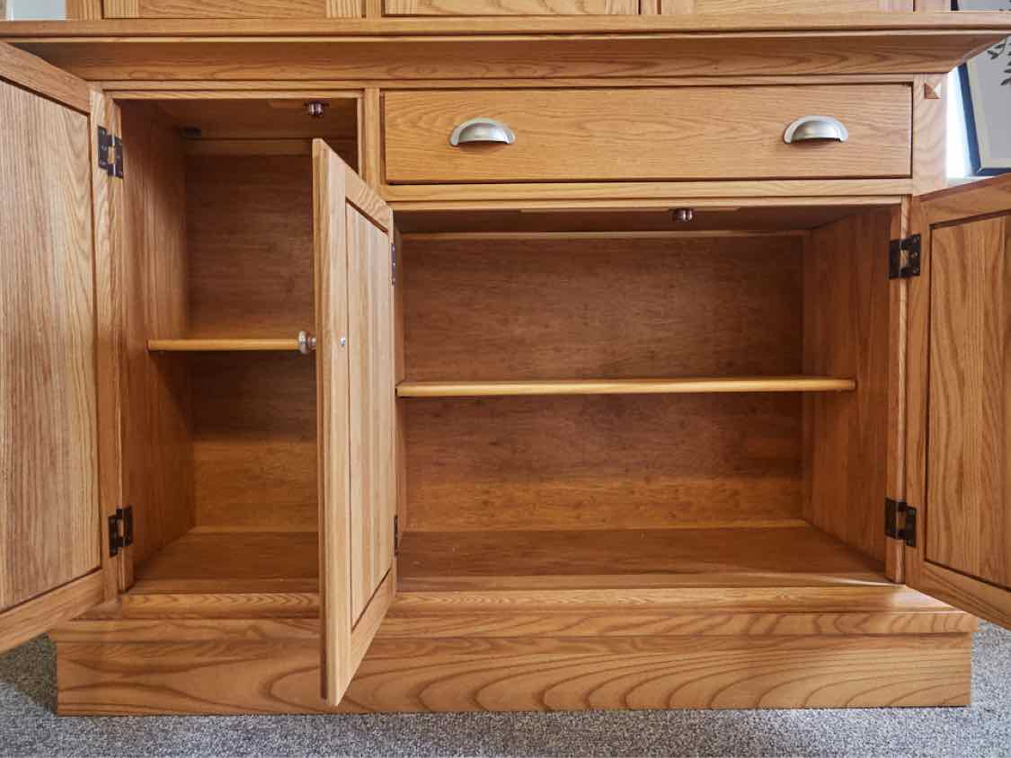 Cochrane Oak Two Piece Lighted China Cabinet