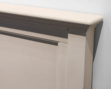Cream Paneled Platform King Bed with 3 Storage Drawers