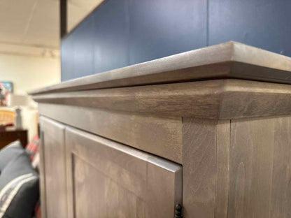 Three Drawer Two Shelf Washed Grey Armoire