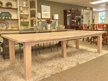 Custom Built Limed Solid Oak  Dining Table with 3 Leaves