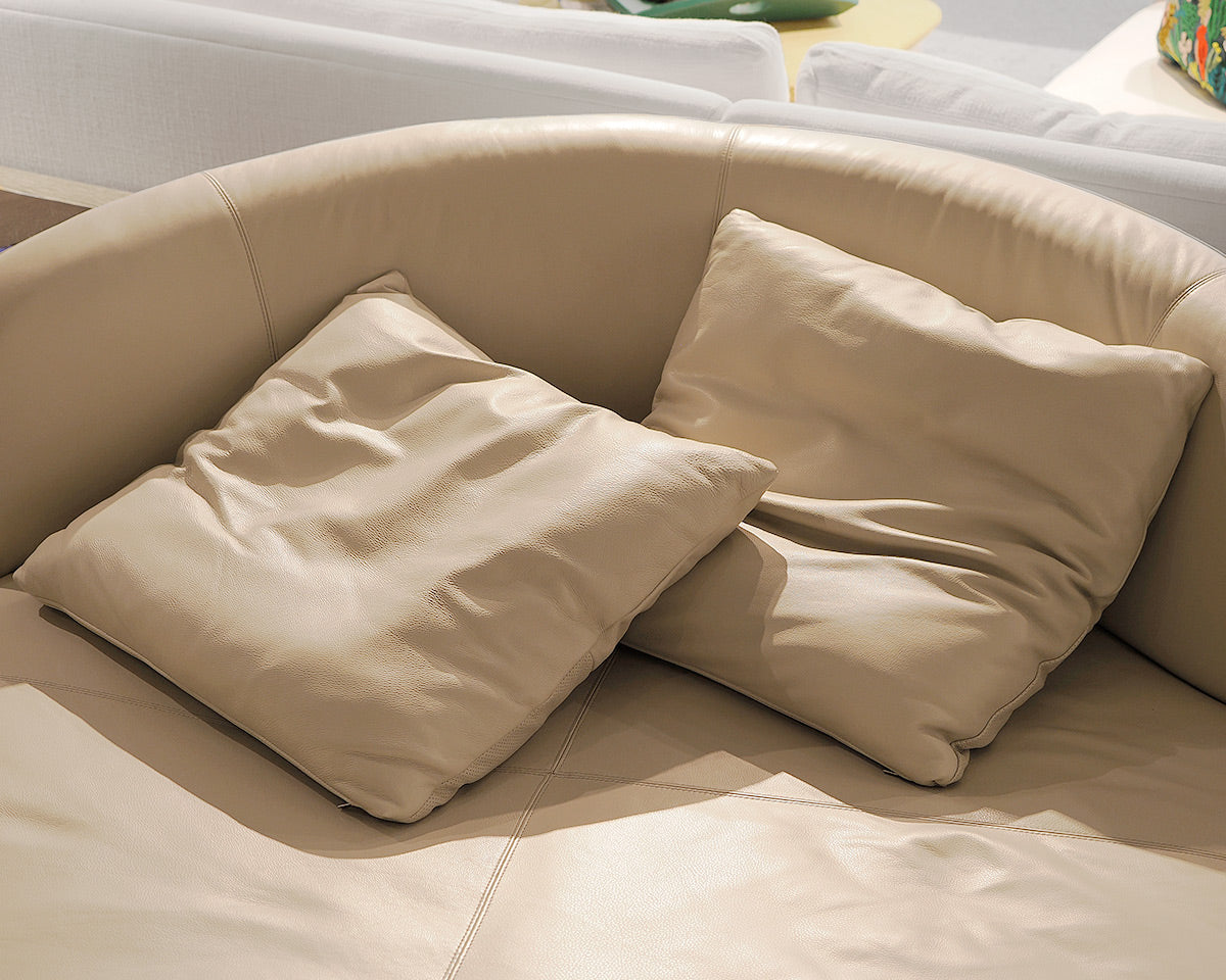 Natuzzi Amalia White Leather Chaise