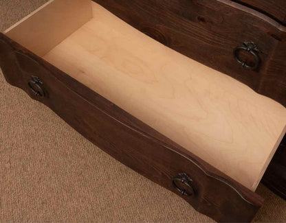 Espresso Finish Oak 3 Drawer Metal Pull Handles Nightstand