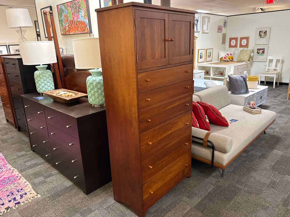 Tom Seely Cherry 6-Drawer Door Chest