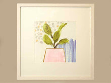 "Native Bud II" Matted Print in Whitewashed Textured Frame
