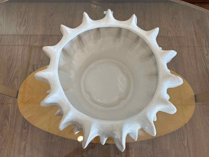 Organic White Ceramic Compote Bowl