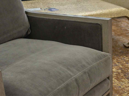 Pair of Restoration Hardware French Contemporary Luxe Track Arm Chairs