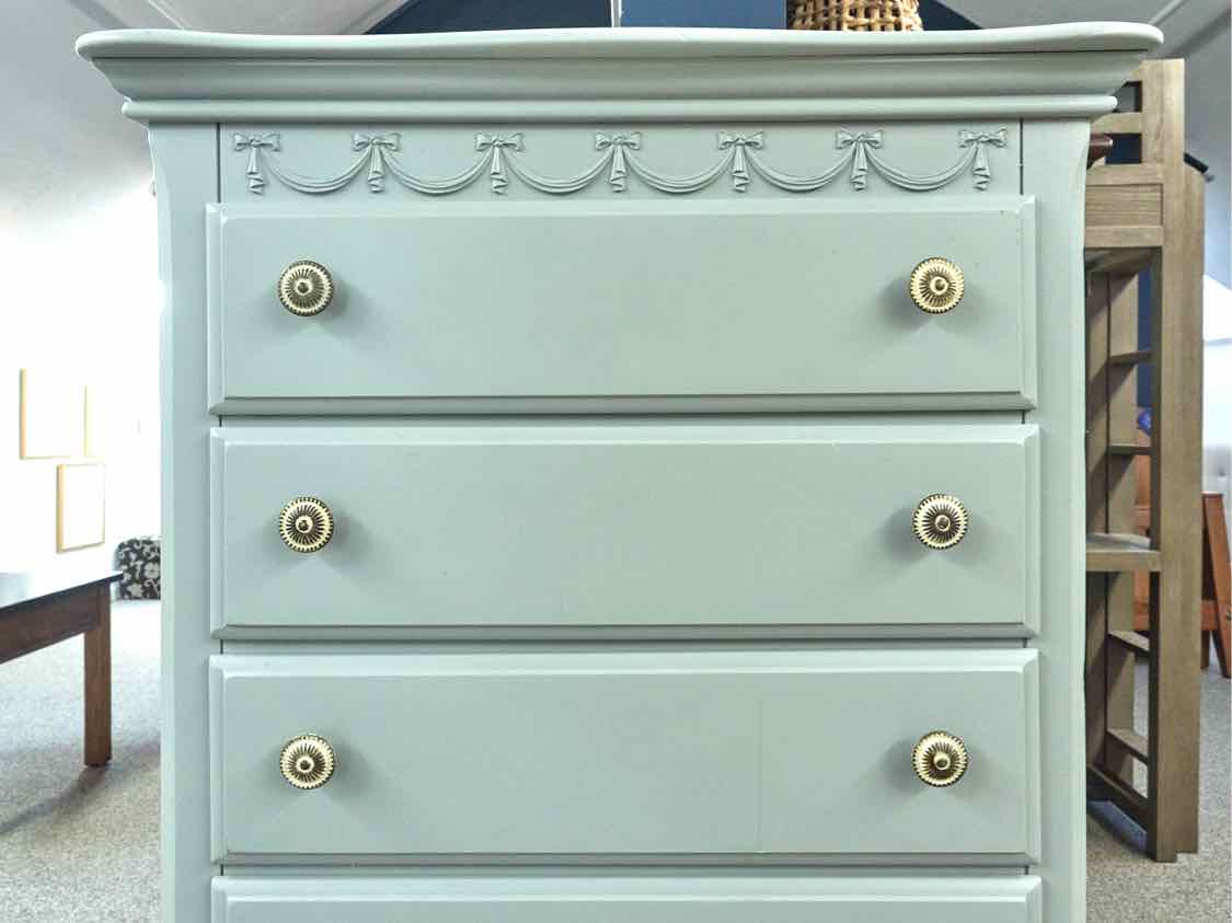 French Provincial Lingerie Chest in 'Arctic' Blue Finish