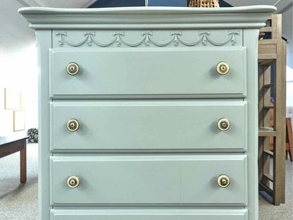 French Provincial Lingerie Chest in 'Arctic' Blue Finish