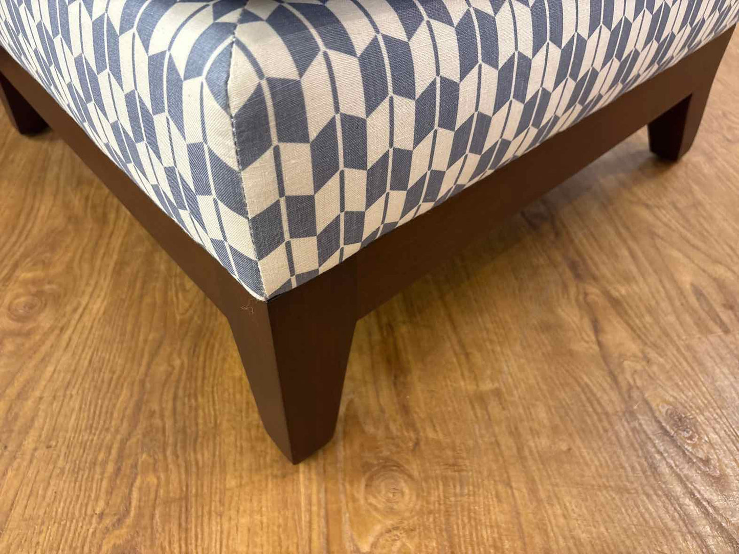 Kroll Furniture Soft Blue & White Slipper Chair