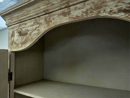 Rustic French Inspired Display Cabinets in Grey Finish with Wire Mesh Doors