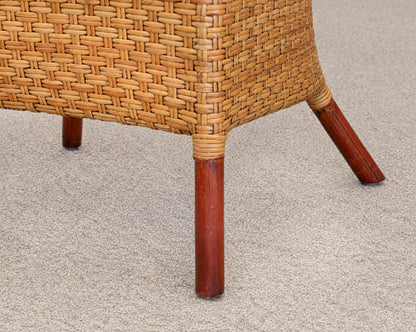 Palacek Bamboo Rattan Wicker Barrel Chair in Honey Finish