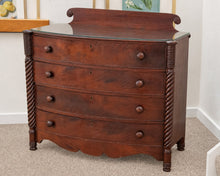 Crotch Mahogany "Sheraton Style" 4 Drawer Chest