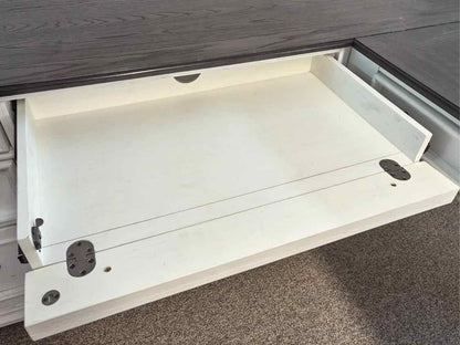 Liberty Furniture Allison Park L Shaped Desk w/Charcoal Top & White Base