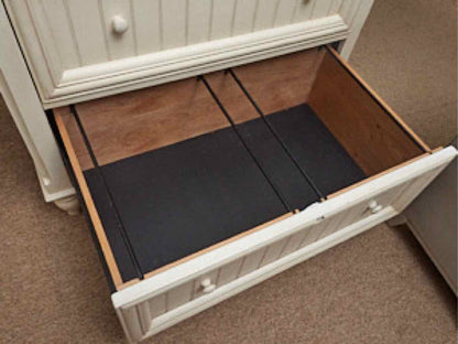 Cream Finish 2 Drawer File Cabinet with Cherry Top