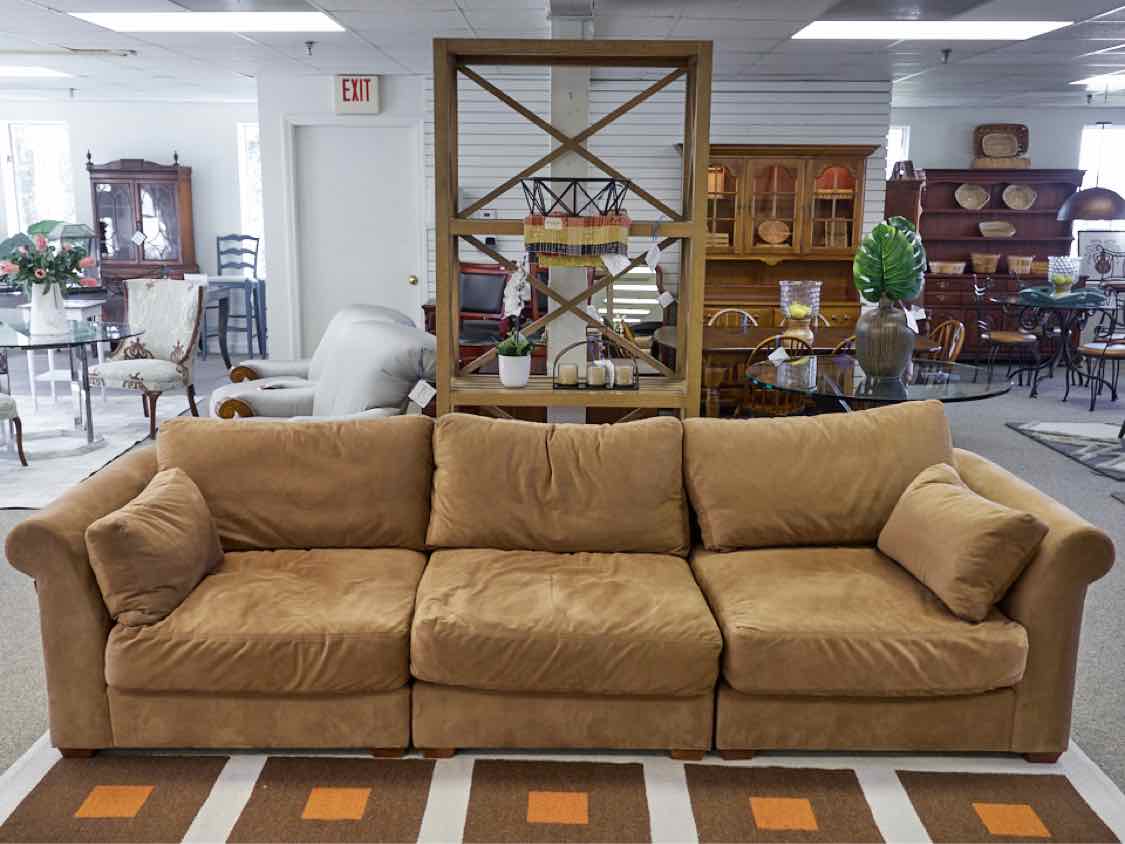 Circle Furniture 3 Piece MicroSuede Sofa with Ottoman