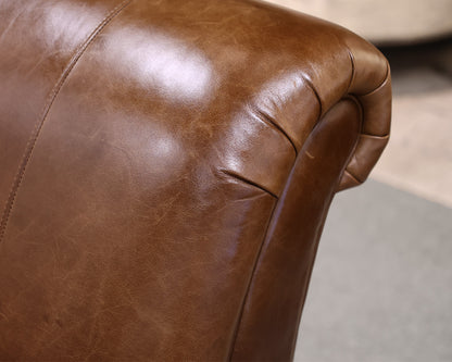 Ethan Allen Leather Chair With Ottoman