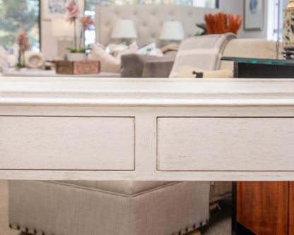 The Kellog Collection 2 Drawer Shell White Console