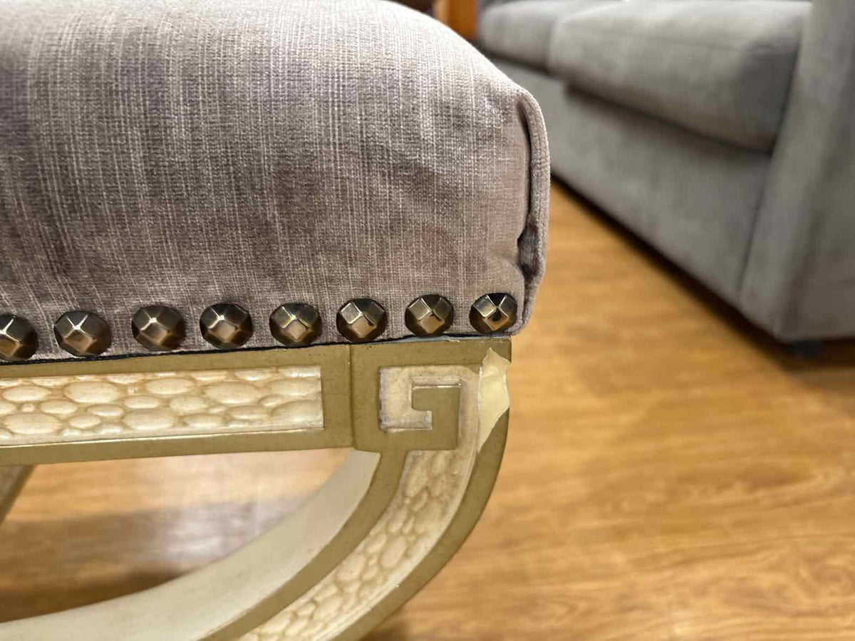 Pair of Compositions X-Frame Ottomans