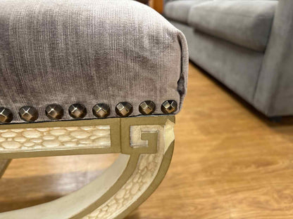 Pair of Compositions X-Frame Ottomans