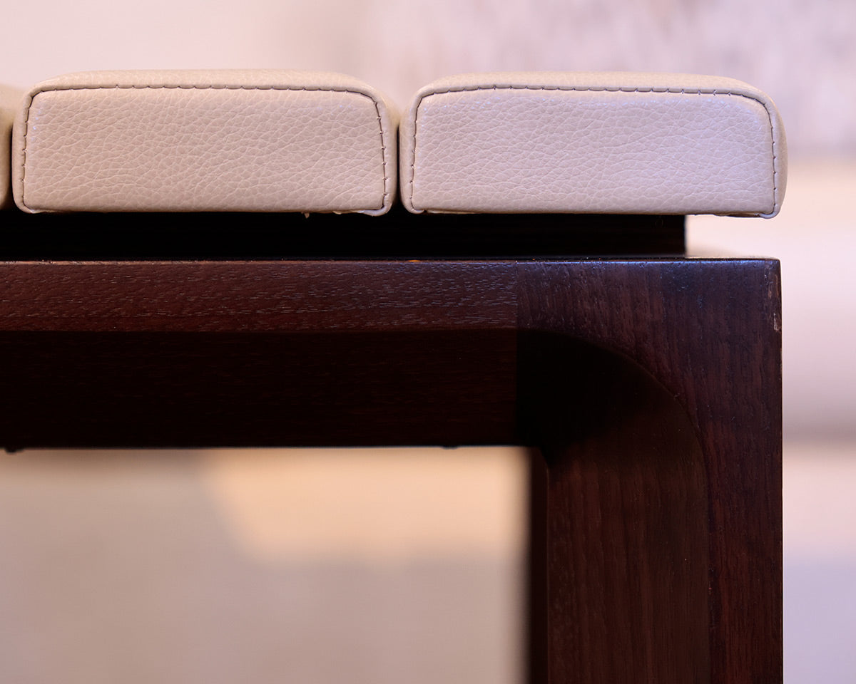 "Granada Flat" Leather Channeled Cocktail Table