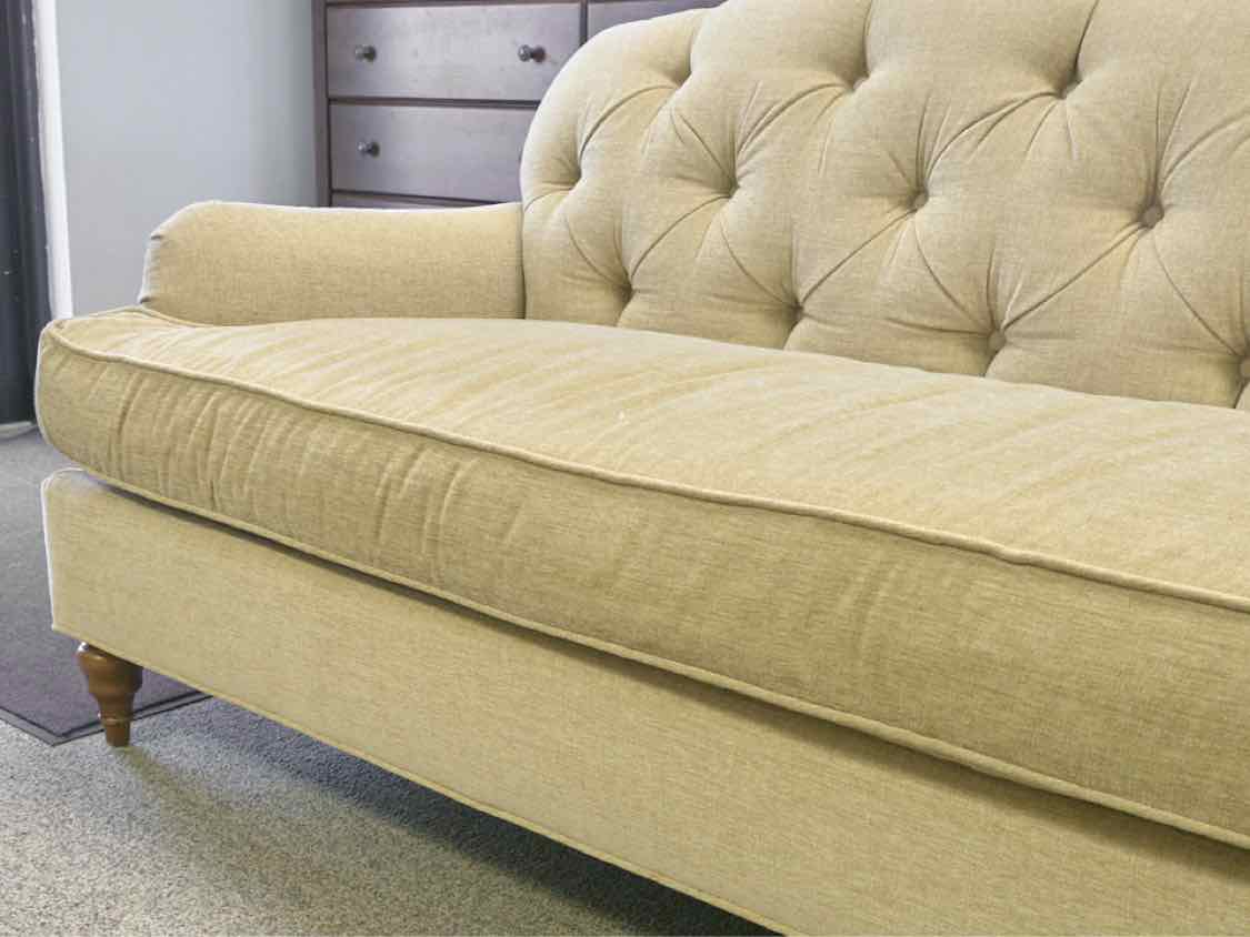 Charles Stewart English Roll Arm Bench Seat Sofa in Dark Gold