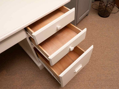 Vermont Tubbs White Desk with 3 Drawers & File Drawer