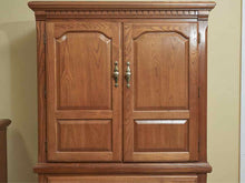 Vaughan Bassett Oak 2 Door 2 Shelf 3 Drawer Brass Handles Chifferobe Chest