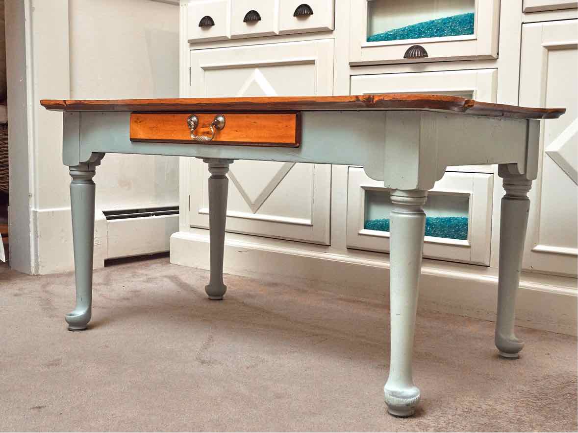 Custom Pine Top Cookie Corner Cocktail Table