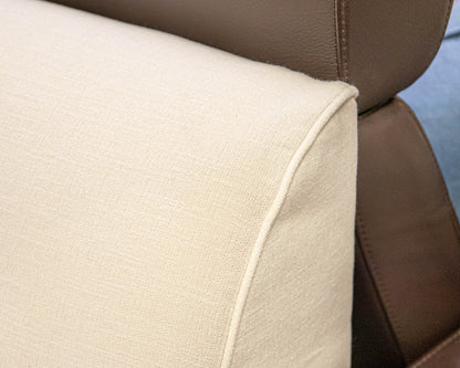 Basset White Upholstered Flat Back Track Arm Sofa On Espresso Wood Frame
