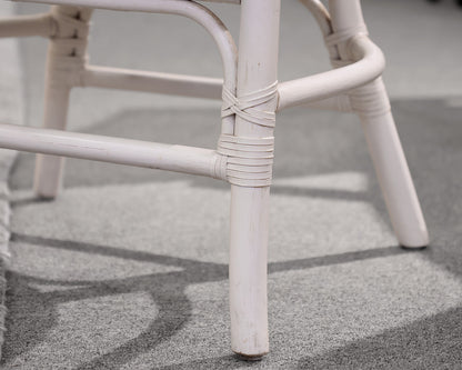 Pair of David Francis White Rattan Chairs