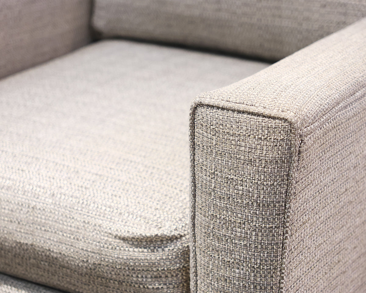 Hallagan Gray Tweedy Track Arm Chair