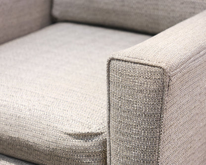 Hallagan Gray Tweedy Track Arm Chair