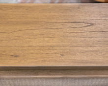 Arhaus Console with Open Shelves in Light Finish Oak and Rattan