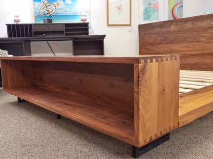 Crate & Barrel Mango Wood Queen Platform Bed