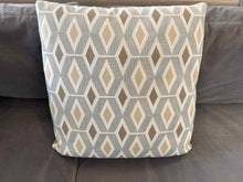 "Candid Cloud" Tan & Blue Accent Pillow