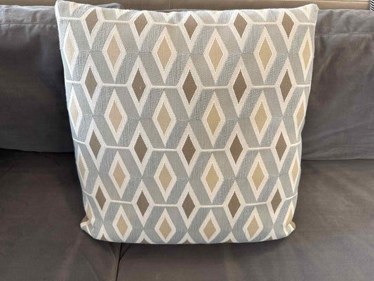 "Candid Cloud" Tan & Blue Accent Pillow