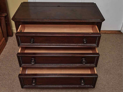 Pair of Bassett 3 Drawer Nightstand in Dark Stain Finish