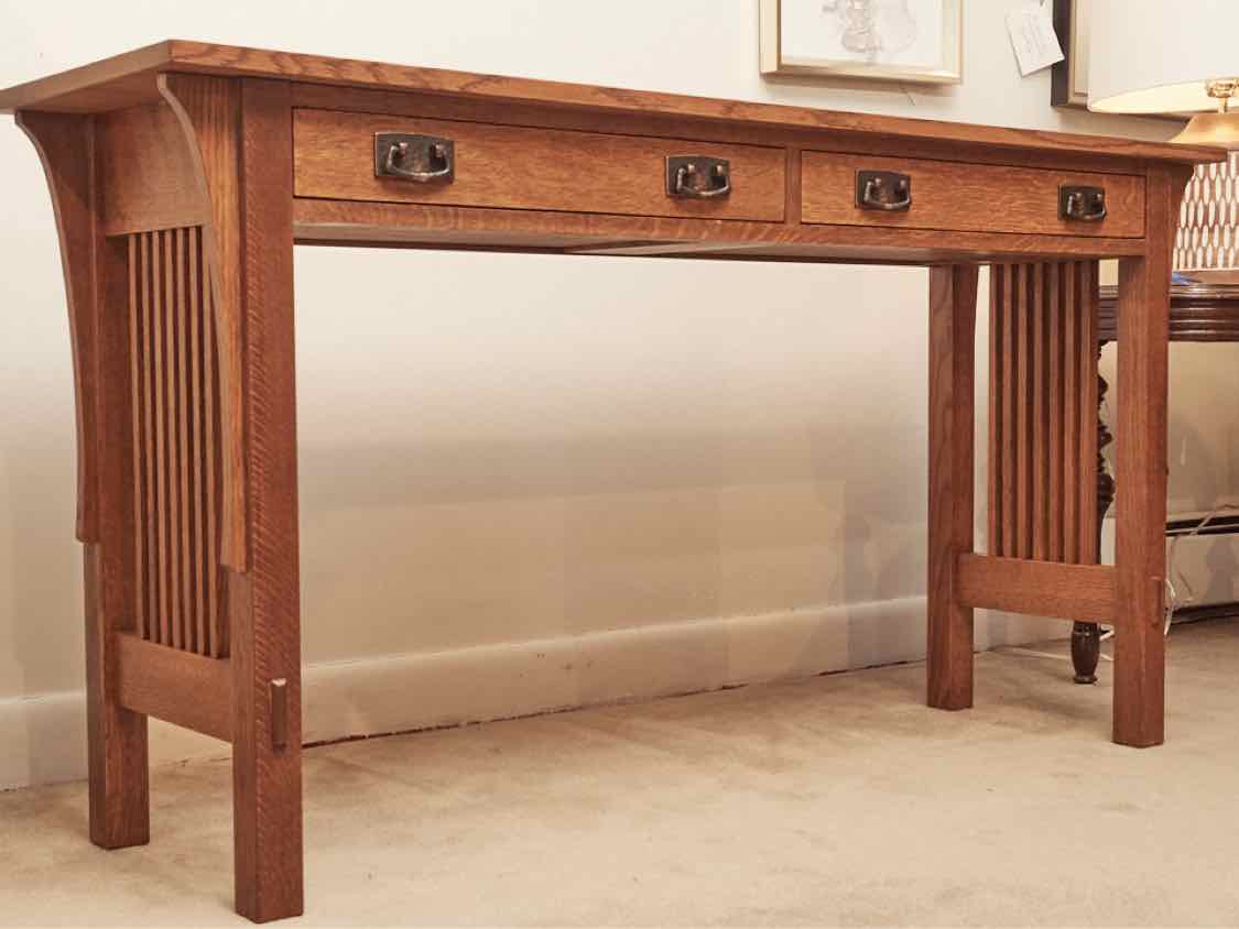 Stickley Mission Solid Oak  (89-857) 2 Drawer  Console