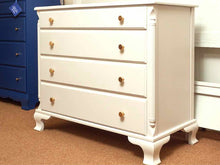 Solid Mahogany Dresser with Arctic White Finish & 4 Drawers