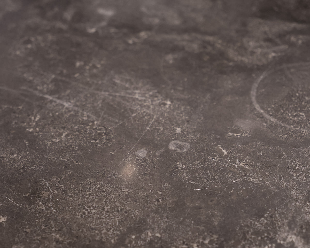 Arhaus Wilhelm Expanding Dining Table in Drifted Finish with Inset Bluestone Top