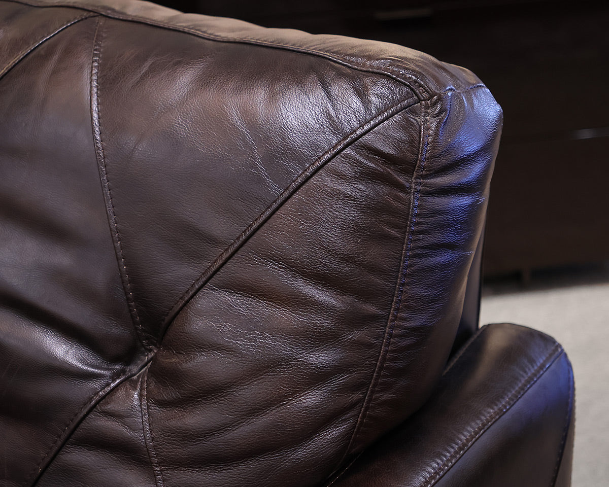 Dark Chocolate Leather Track Arm Chair