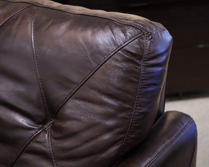 Dark Chocolate Leather Track Arm Chair