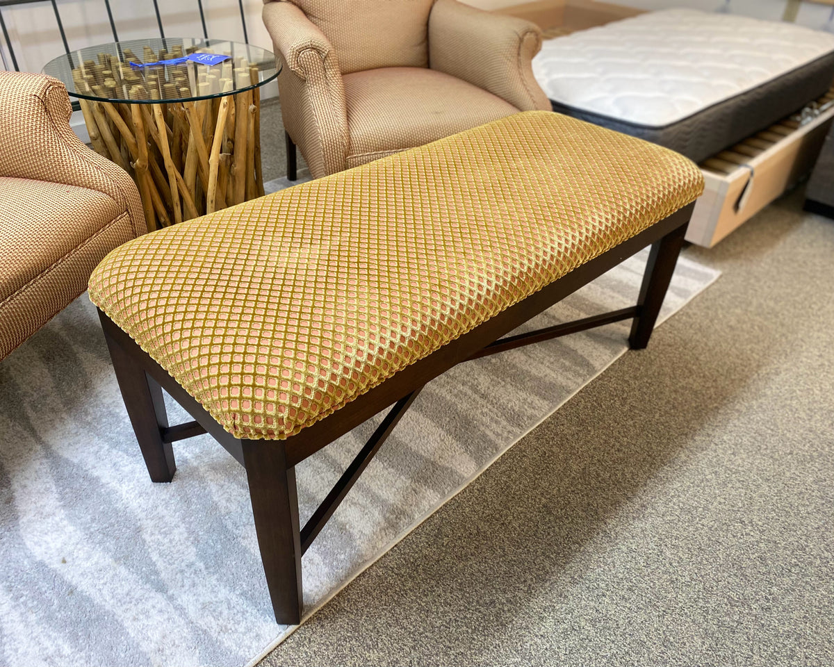 Duralee Milan Modern Bench Green and Pink Upholstery