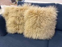 West Elm Pair of Mongolian Lamb Accent Pillows