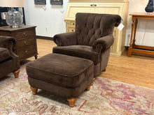 Flexsteel Chocolate Microsuede Chair w/ Ottoman