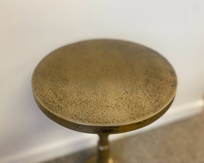 Round Textured Cast Aluminum Accent Table
